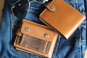 Gaucho Leather wallet Mens Handmade cow hide Thick Unisex 4 yrs Guarantee UK - Picture 1 of 19