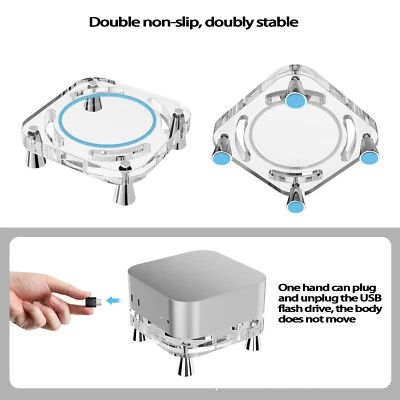 Acrylic Stand For Mac Mini M4 /M4 Pro Desktop Anti-Slip Base For Hollowed - Image 1 of 4