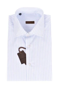 NEW Stile Latino handmade shirt 44 (US 17 1/2) cotton FRENCH COLLAR striped - Picture 1 of 3