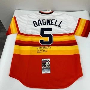 Jeff Bagwell Signed Heavily Inscribed STATS Houston Astros Jersey JSA COA - Picture 1 of 10