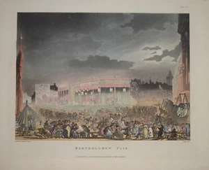 BARTHOLOMEW FAIR, "MICROCOSM OF LONDON", ACKERMANN 1808-10. - Picture 1 of 1