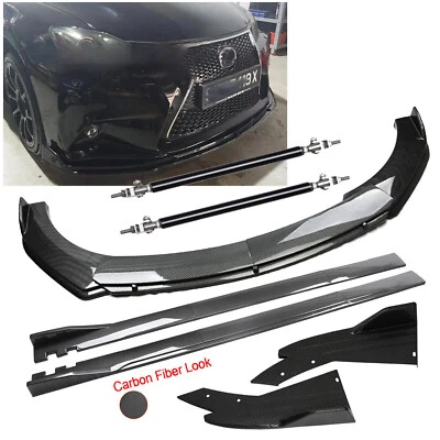 For Lexus RX350 RX350L Carbon Fiber Front Bumper Lip Spoiler Splitters Bod Kit - Image 1 of 4