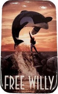 Película GRATIS Willy Whale 1993 Promo Pinback Botón Warner Brothers - Imagen 1 de 4