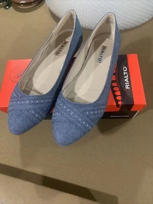 Rialto женщин Canosa балет плоский поскользнуться на туфли синий джинсовой ткани вид размер 9,5 - Изображение 1 из 4