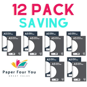 Extra Wert 12er-Pack/A5 spiralgebundenes Notizbuch/144 Seiten/Arbeit & Schule - Bild 1 von 5