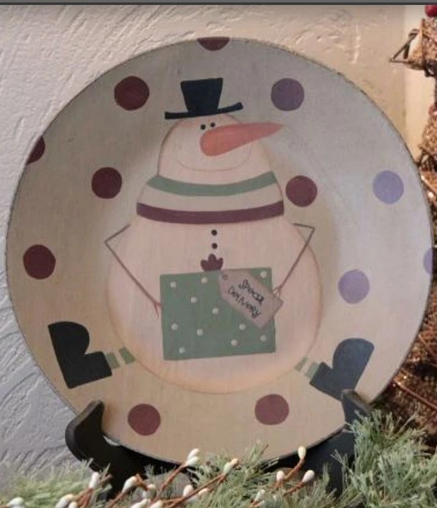 Placa de boneco de neve de madeira. Leituras "Entrega Especial" - Imagem 1 de 1