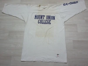 Vintage 1970's Mount Union College Raglan Jersey T-Shirt USA Purple Raiders Ohio - Bild 1 von 12