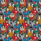 100 % Baumwolle Stoff Justice League DC Comics Helden Batman Superman Flash