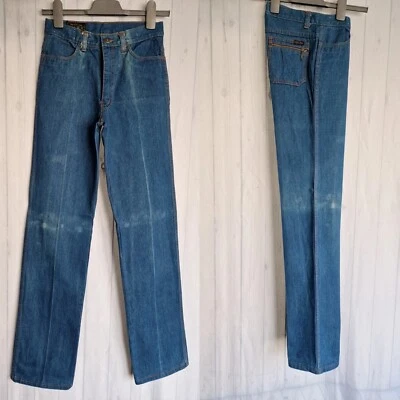 Vintage Boys Straight Leg Jeans -14 Yrs W26L32-Blue Cotton 1970s Deadstock CZ11 - Image 1 of 4