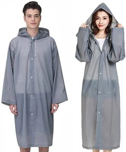 2 Pack Rain Ponchos for Men Women Reusable Raincoat with Hood - Picture 1 of 8