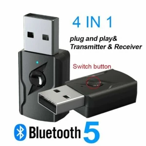 4IN1 Bluetooth 5.0 Transmitter & Receiver Wireless 3.5mm USB Aux Adapter for PC - Picture 1 of 12
