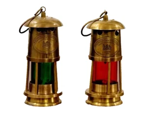 2 Stück Lampe Laterne Öl Messing Schiff Maritim Klein Maritim Antik Boot Leuchte - Bild 1 von 8