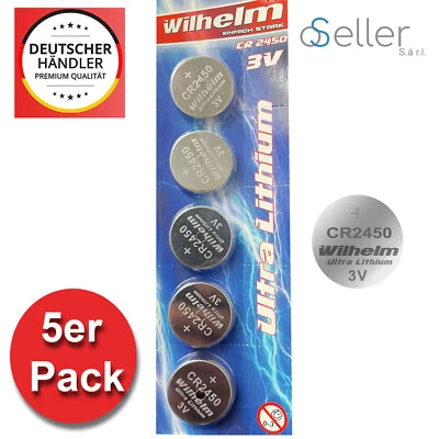 5 x CR2450 Lithium Knopfzelle 3V, 24 x 5,0mm Batterie CR2450L für OOONO - Bild 1 von 2