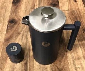 Coffee Gator French Press Travel Coffee Maker Thermal Insulated Brewer Gray - Picture 1 of 7