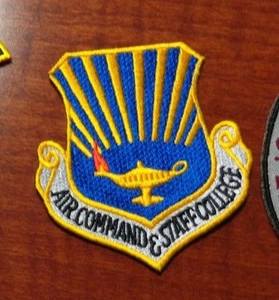 USAF FLIGHT SUIT PATCH, AIR COMMAND AND STAFF COLLEGE, DARK BLUE - Picture 1 of 1