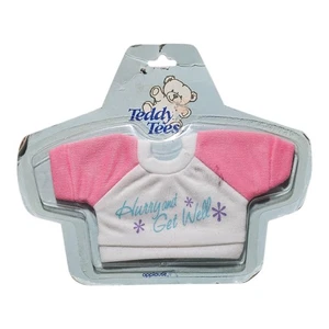 Teddy T's Applause Hurry And Get Well Shirt Small Pink And White - Picture 1 of 9