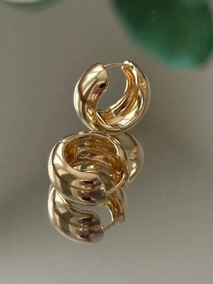 Gold Hoops Earrings - Image 1 of 4