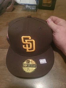New Era 59fifty San Diego Padres HOF Size 7 5/8 Fitted Hat NWT  H000562 - Picture 1 of 4