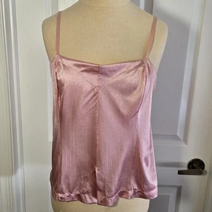 Warner's Vintage Pink Satin Camisole Top Size 36 Lingerie Front Slit Made In USA - Picture 1 of 8