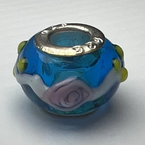 Cuentas de cristal de Murano de plata de ley 925 murano europeas amarillo azul rosa rosas - Imagen 1 de 9
