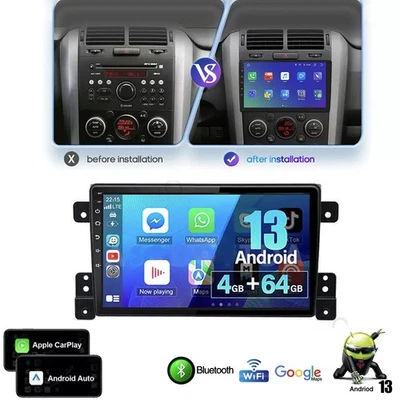 64GB For Android 13 Car Stereo Radio Carplay For Suzuki Grand Vitara 2005-2019