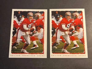 1995 Topps FALTA LÁMINA Y PRUEBAS TRASERAS EN BLANCO Steve Young 49ers #300 - Imagen 1 de 2