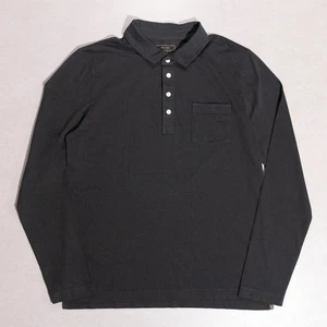 Billy Reid Men's Garment Dyed Long Sleeve Organic Cotton Slim Fit Polo Shirt L - Picture 1 of 5