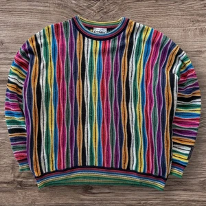 Vintage 1980s Rare “Carlo Colucci” 3D Coogi Funky Style Sweater - Picture 1 of 4