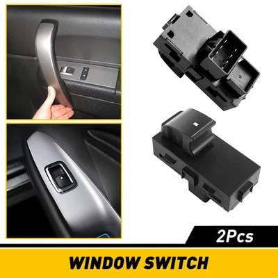 2X Black Window Switch Rear LH RH For 2007-2013 GMC Yukon GMC Sierra 1500 2500HD - Imagem 1 de 4