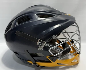 Cascade Pro 7 Seven Lacrosse Helmet Navy Blue/Yellow Full Face - Picture 1 of 12