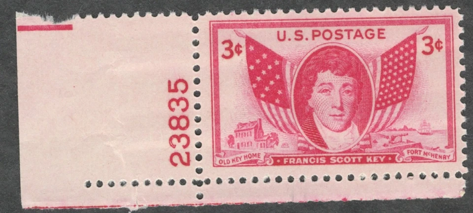 US. 962. Llave Francis Scott (1779-1843) y bandera americana de 1814 y 1948. Pl#. MNH Foto 1 de 1