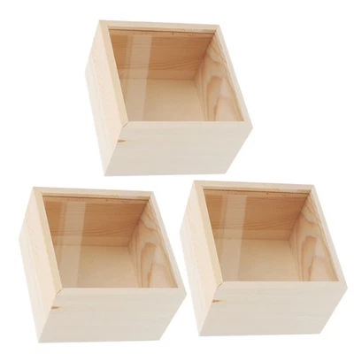  3 Pcs Jewellery Storage Box Small Jewelry Wood Container Boxes for - Image 1 of 4