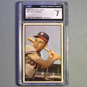 1953 Bowman Color #83 Jack Daniels RC - Braves - CGC 7 NM High Grade - Picture 1 of 2