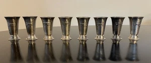 Hadad Cups Kiddush Judaica Israeli Sterling Silver Set of (8) - Picture 1 of 5