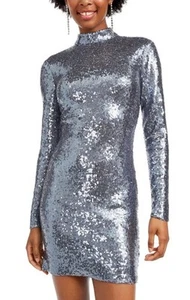 B Darlin Neu mit Etikett Junior Pailletten ausgeschnittener Rücken Minikleid metallic blau Größe 9/10 - Bild 1 von 7