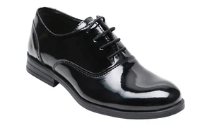 Zapatos de vestir Oxford negros charol Sirri para niños, calzado formal con cordones Pageboy graduación - Imagen 1 de 4
