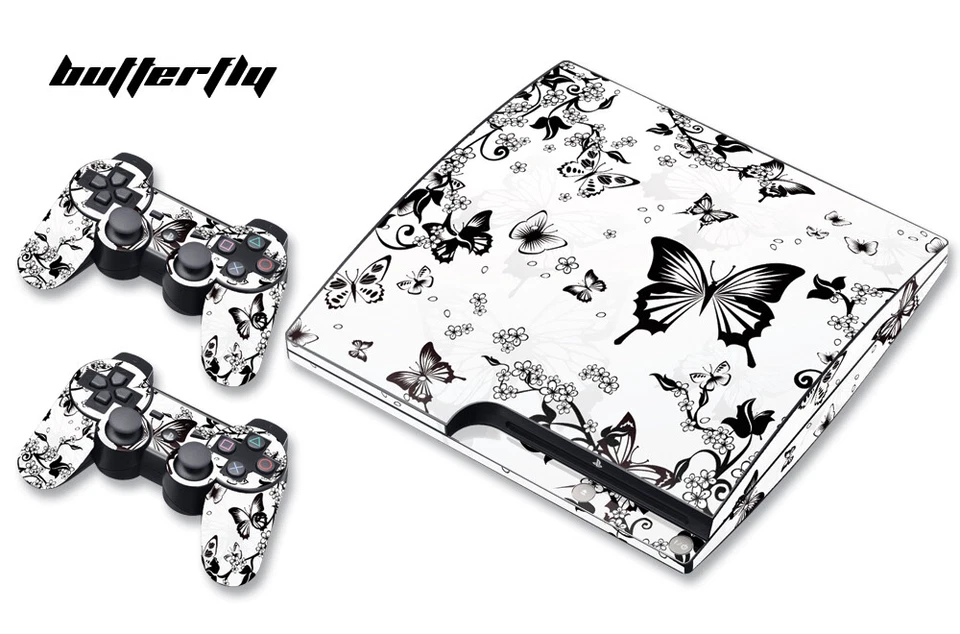 Skin Decal Wrap For PS3 Slim PlayStation 3  Console + Controller Blossom Butrfly - Image 1 of 1
