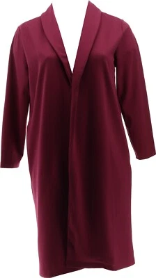 Antthony Embellished Ponte Knit Duster Coatigan Merlot XL NWOT (324) - Image 1 of 4