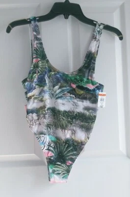 Bikini Lab tropical Side Straps One Piece Swimsuit Women’s Size Small Floral - Image 1 of 4