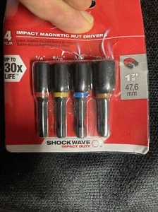 Milwaukee Tool 49-66-4562 Shockwave Magnetic Nut Driver Set, 1 7/8 In L, 4-Piece - Picture 1 of 5