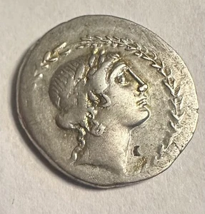 Considius Paetus 46BC Silver Denarius Apollo/ Curule 21mm 3.71g - Picture 1 of 2