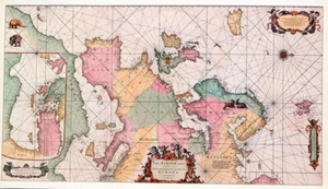 REPRO MAP PRINT 14.2" x 8.2" OF AN ANTIQUE 1715 MAP OF THE COASTS OF EUROPE - Picture 1 of 3