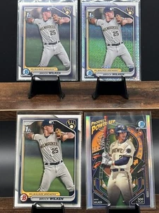 Brock Wilken 2024 Bowman Cromo 1er Mojo Refractor Y Más Lote de 4 Cartas Cerveceros - Imagen 1 de 9