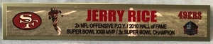 JERRY RICE SAN FRANCISCO 49ERS FULL COLOR NAME PLATE - Picture 1 of 1