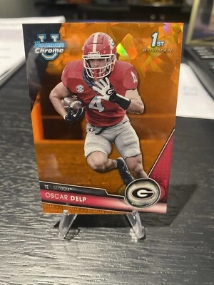 2023 Bowman Chrome Sapphire Oscar Delp Orange Refractor /25 Georgia 1st - Image 1 of 2