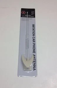 1x 13" WHITE VINTAGE CAR IMITATION PHONE AERIAL DECOR DUMMY ANTENNA  ANT-69 W - Picture 1 of 7