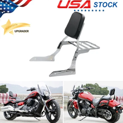 Portaequipajes con respaldo Sissy Bar para Yamaha Stryker 1300 XVS1300 2011-2017 cromado Foto 1 de 4