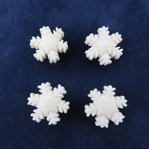 SNOWFLAKE Shoe Charms for Shoes Wristbands Set of 4 White Snowflakes Winter Cute - Picture 1 of 9