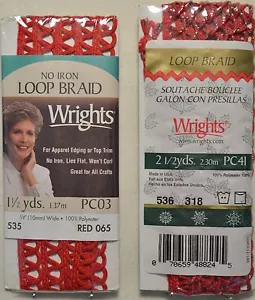 Wrights - Loop Braid - No Iron - 3/8" w - 3 colorways to choose from - Picture 1 of 4