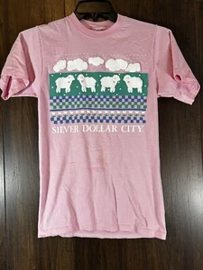 VTG Silver Dollar City Souvenir Tourist T-Shirt Sheep Puff Print Branson Mo - Picture 1 of 10